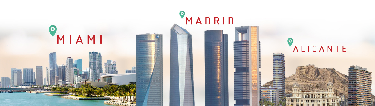 Nuestras oficinas en Miami - Madrid - Alicante